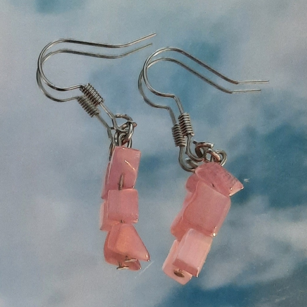Light pink gem like earrings